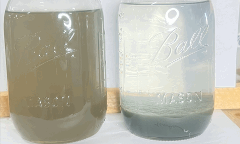 Production Water (Untreated (L); Treated (R)).